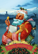 Saint Nicolas en f&ecirc;te avec ses douceurs
